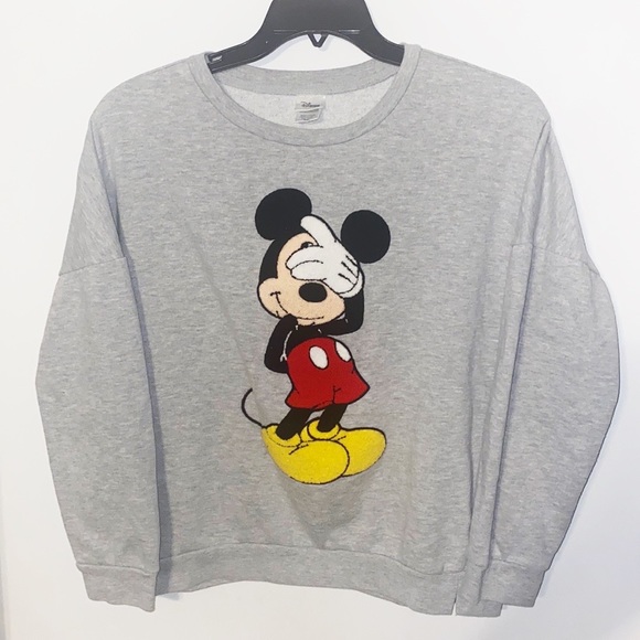 Disney Tops - 🎈🎈Disney Mickey Mouse Peek a Boo Cropped Sweatshirt XXL EUC